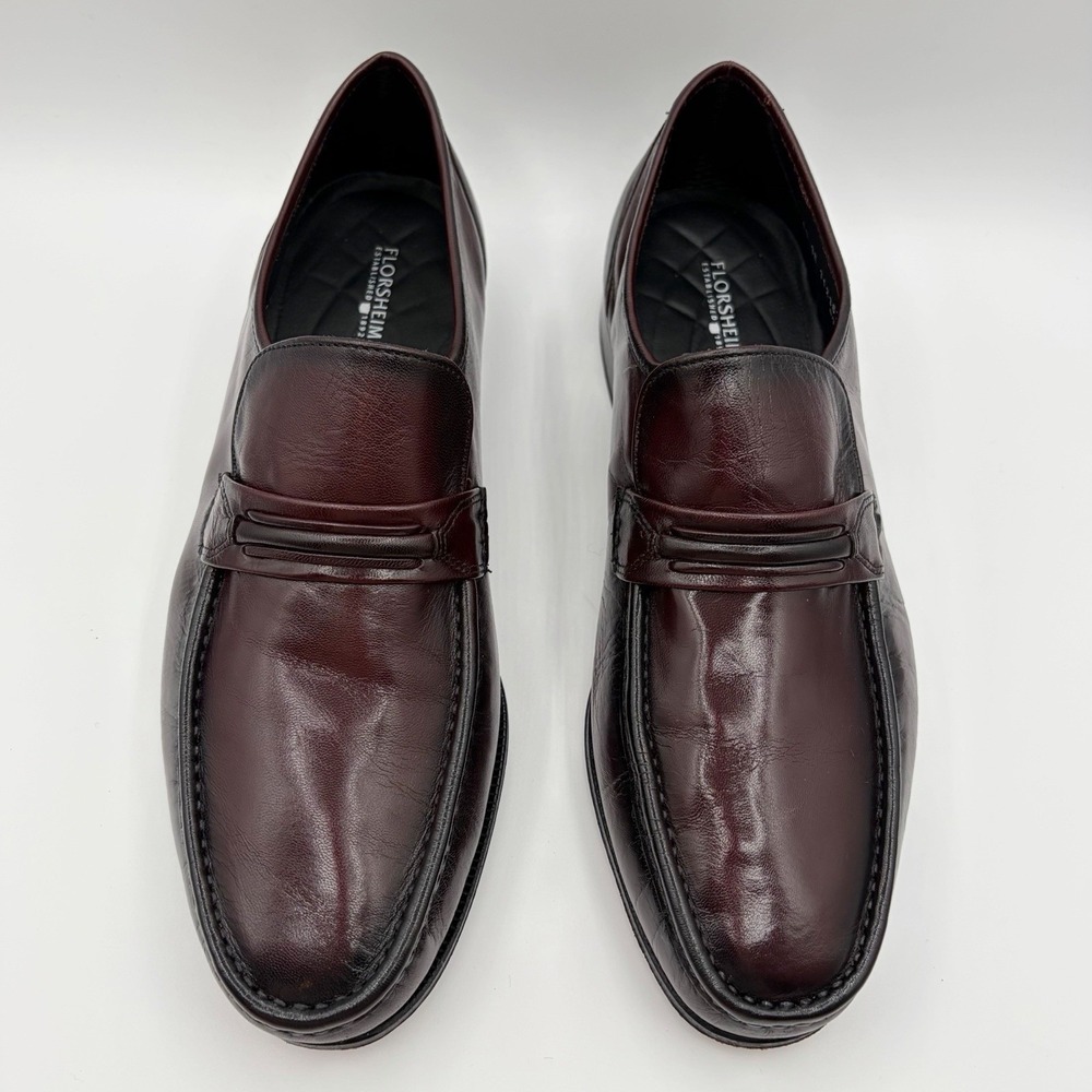 Florsheim Como Black Cherry Men's Leather Moc Slip On 17089 13 3E Leather Loafer
